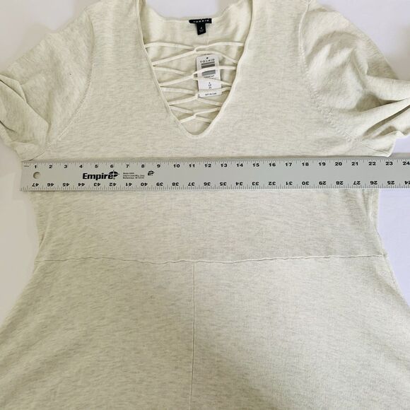 Torrid Sweater Dress 4X Oatmeal Heather Cross Front Skater Mini Preppy Autumn - Picture 6 of 10